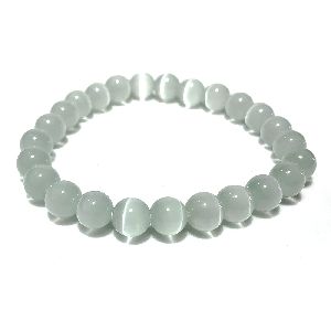 reiki chakra yoga meditation round beads white selenite stone bracelet
