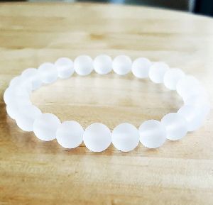 snow white quartz love passion 6 mm beads stretchable bracelet