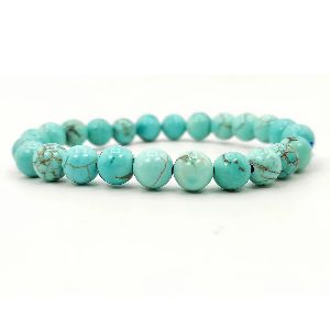 turquoise firoza 6mm natural crystal healing bracelet