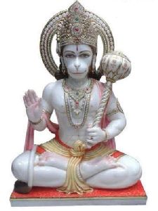 2 Feet Marble Lord Hanuman Statue