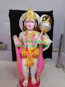 Multicolor Marble Lord Hanuman Statue