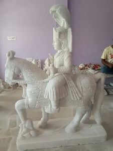 White Marble Baba Ramdev Statue