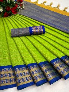 Multi Temple Cotton Silk Sarees