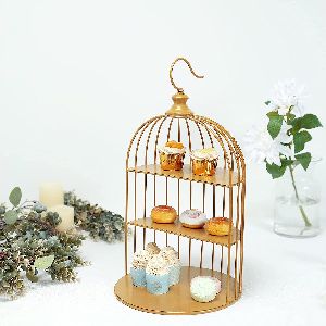 Dessert buffet cupcake tower Display Stand Wrought Iron Bird Cage Shaped Decorative