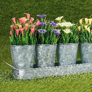 garden farmhouse decor flower pot tray set