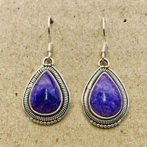 Natural Sodalite Ear Drop Earrings, Color : Blue