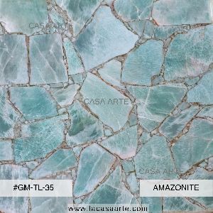 Amazonite Semi Precious Backlit Stone Slab Tile