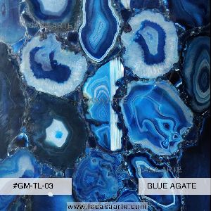Blue Agate Semi Precious Stone Slab Tile