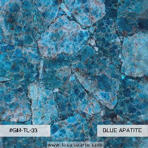 Blue Apatite Semi Precious Stone Slab Tile