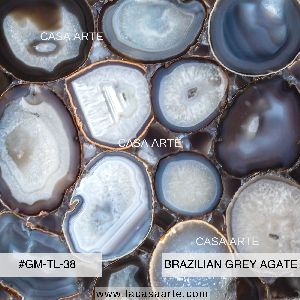 Brazilian Grey Agate Semi Precious Stone Slab Tile