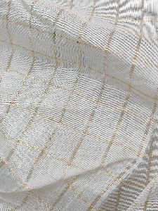 Pure Chanderi Silk Gold Zari Check Weaved Dyeable Fabric