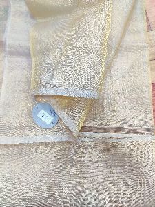 Pure Tissue Silk with Reshami Zari Dyeable Weaved Fabric