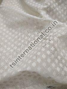 Dyeable Cotton Silk With Cotton Leaf Weave White Fabric