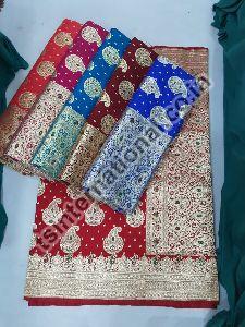 Wedding Banarasi Katan Silk With Carry Buta Meena Weaved Bridal Saree