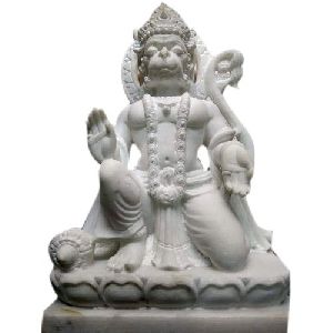 5 Feet Marble Hanuman Statue