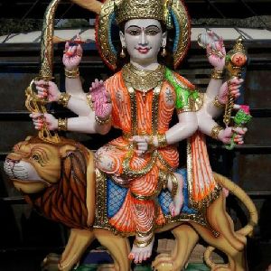 63 Inch Marble Durga Mata Statue