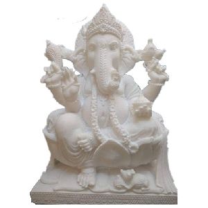Glossy Marble Ganesha Statue