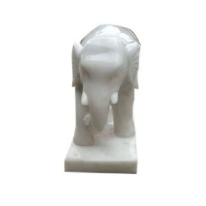 Marble Plain Elephant Statue