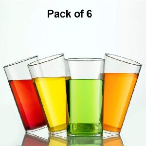 330ML (6PCS) HEAVY UNBREAKABLE PLASTIC FULLY TRANSPARENT GLASSES SET