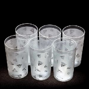 unbreakable plastic diamond design drinking glass
