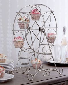 Metal Ferris Wheel Cupcake Holder Wedding Birthday Party Cake Stand Display Rack Happy Living