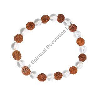 Clear Crystal Rudraksha Bracelet