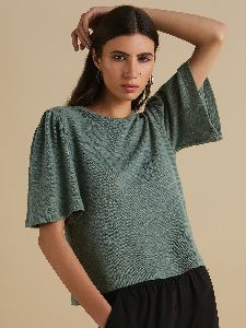 Cotton Knit Swing Sleeves Top
