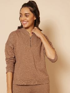 Oversized Fleece Zip Up Sweatshirt