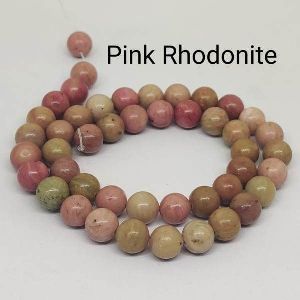 Pink Rhodonite Natural Gemstone Beads