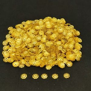 Silk Thread Beads Gold Cap