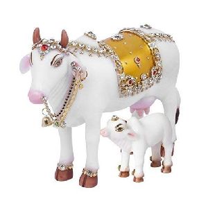 Kamdhenu Cow Calf Statue