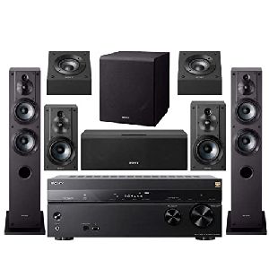 Sony STR-DN1080 7.2-Channel Home Theater AV Receiver Bundled with Active Subwoofer and Seven Sony Sp