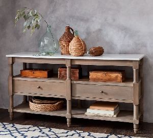 Wooden Console And Drawers