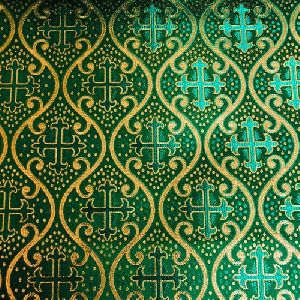 Green Church Brocade Fabric
