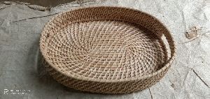 Oval rattan/can basket