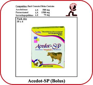 Aceclofenac 300 Mg With Paracetamol 1500 Mg With Serratiopeptidase 75 Mg Bolus BOLUS ACEDOT-SP