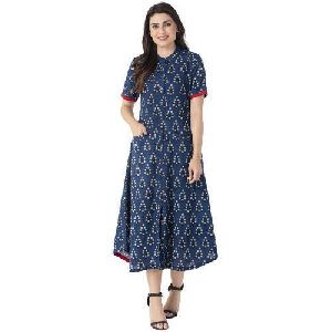 Ladies Anarkali Cotton Crepe Kurti