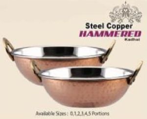 Hammered Steel Copper Kadhai