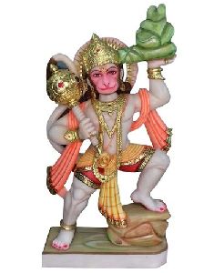 Painted Marble Hanuman Statue