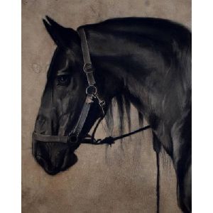 Antique Style Horse Portrait Painting