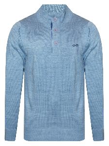 High Neck Blue Pullover