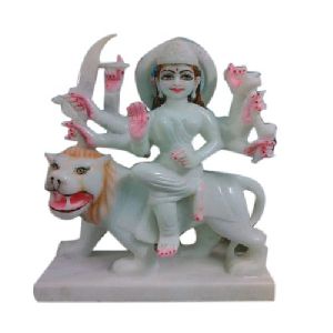 9 Feet Marble Durga Statue