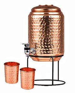 Copper Water Dispenser with Glass