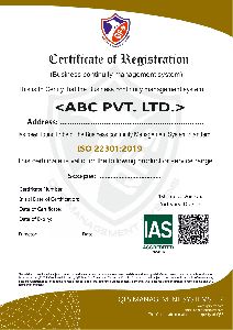 iso 22301 certificate (BCMS)
