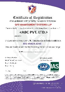 iso 45001 certificate (OH&SMS)