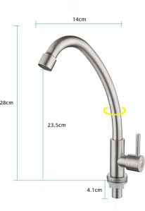 SS304 Black Brushed Single Cold Kitchen Faucet (SL006)