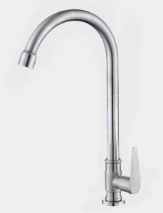 Stainless Steel Big Bend Single Cold Kitchen Faucet (SL007)