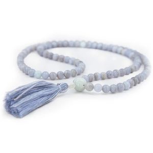 Blue Lace Agate Beads Mala