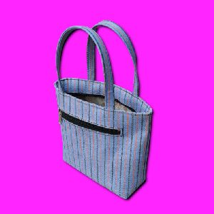 Dobble tone Cloth Women Little Shoulder Bag Line Print Bags,