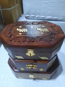 Hexagonal Wooden Box